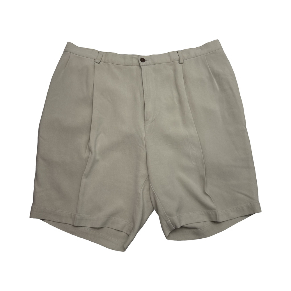 Tommy Bahama Relax Pleated Khaki Dress‎ Shorts Size 39 Mens Silk Blend